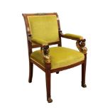 Early 19th century French Empire open armchair