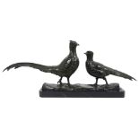 Else Furst (1873-1943): Bronze sculpture of two pheasants