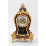 19th century boulle bracket clock, the brass inlay with red tortoiseshell background