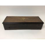 19th century music box of good size in rosewood inlaid case