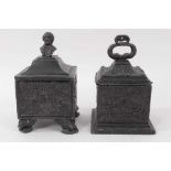 Two 19th century lead tobacco boxes