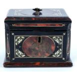 Very rare late 17th / early 18th century Dutch scarlet tortoiseshell tea caddy