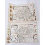 Herman Moll - hand coloured early 18th engraved map of Westmorland together with another of Durham