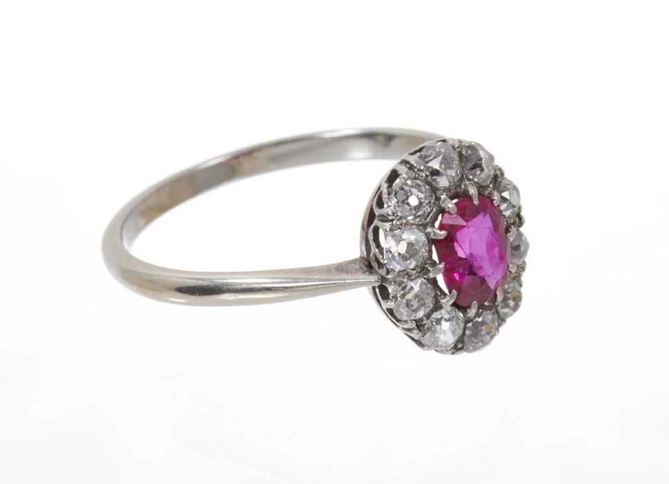 Antique ruby and diamond cluster ring - Image 2 of 5