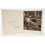 H.M.Queen Elizabeth (later The Queen Mother) signed 1948 Christmas with gilt embossed crown to cover