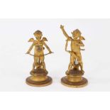 Pair of 19th century gilt metal Cupid figures