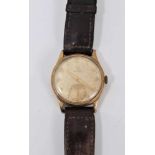 1950s Gentleman’s 9ct gold Omega wrist watch