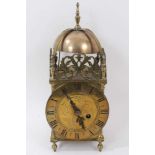 Antique brass lantern clock