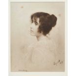 Lady Elizabeth Bowes-Lyon (later H.M Queen Elizabeth The Queen Mother), signed portrait print by Mab