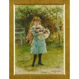 George Goodwin Kilburne (1839-1924) watercolour and bodycolour - Going Out to Play, signed, 17.5cm x