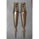 Pair of late 19th / early 20th century Adams revival gilt and mirrored wall appliqués