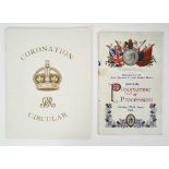 The Coronation of H.M.King George V and Queen Mary, 23rd June 1911- Official Programme of Procession