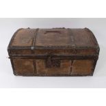 Georgian pony skin covered travelling trunk with original label to interior- J. Merriman and Sons, 1