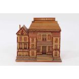 Unusual 19th century straw-work model of a house