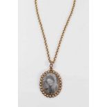 9ct gold and seed pearl locket on chain