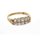 Late Victorian diamond two row ring