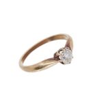Diamond single stone ring with an old cut diamond estimated to weigh approximately 0.50cts in claw s