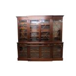 Late 19th / early 20th century mahogany break front bookcase