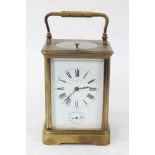 Late 19th / early 20th century brass carriage clock with alarm mechanism