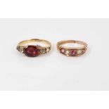Two antique garnet rings