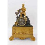19th century Continental ormolu figural mantel clock