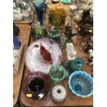 Group of Art Glass to include three Mdina vases, Kosta Boda vase and other glassware.