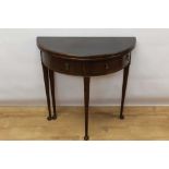 Queen Anne style mahogany D-shaped tea table