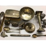 Group silver and white metal items