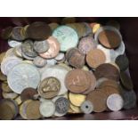 Group of mixed GB and world coins and banknotes