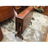 Victorian mahogany Sutherland table with turned legs on brass casters