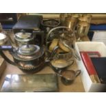 Silver dressing table set and various plate