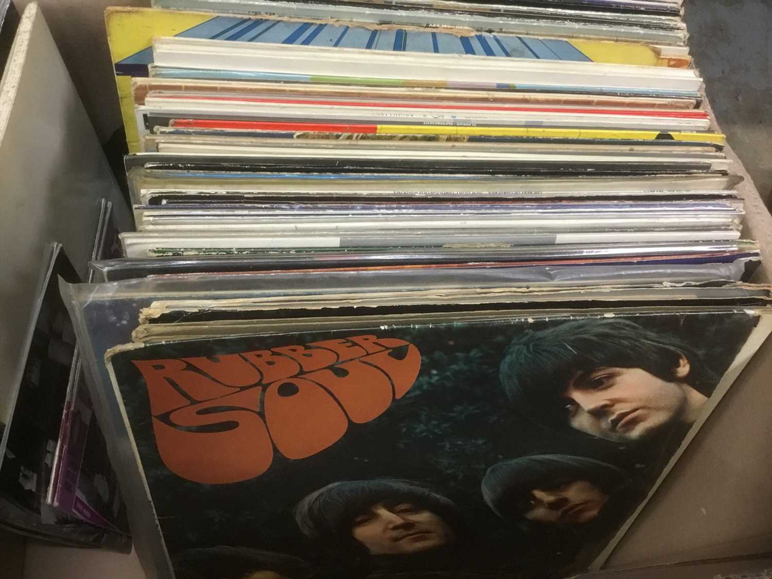 Two boxes of LP records (approx 100) including Beatles, Pink Floyd, Free and others - Image 2 of 17