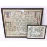 John Speede - map of Leicestershire and a small 18th century map