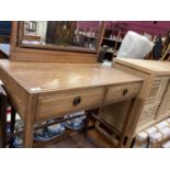 1930s oak dressing table, chairs and chest of drawers