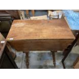 19th century elm dough trough with lid on turned legs 82 cm