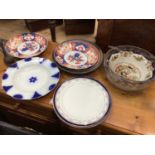 Quantity of china and glass, including two Imari plates