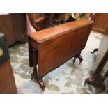 Victorian mahogany Sutherland table on turned legs with ceramic casters