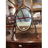 19th century skeleton framed toilet mirror with bevelled plate