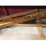 Surveying instrument in wooden case, surveying measuring stick and other items