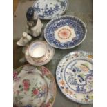 18th century Chinese porcelain dish, another, various other items