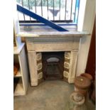 Victorian cast iron fire surround with inset tiles