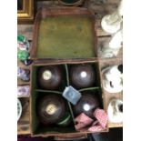 Antique set of wooden bowls