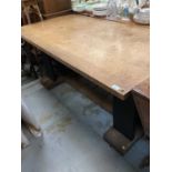 Art Deco oak refectory table