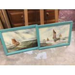 Collection of pictures to include a pair of late 19th century oil on canvas Marine scenes, still lif