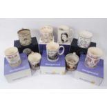Collection of Wedgwood commemorative mugs