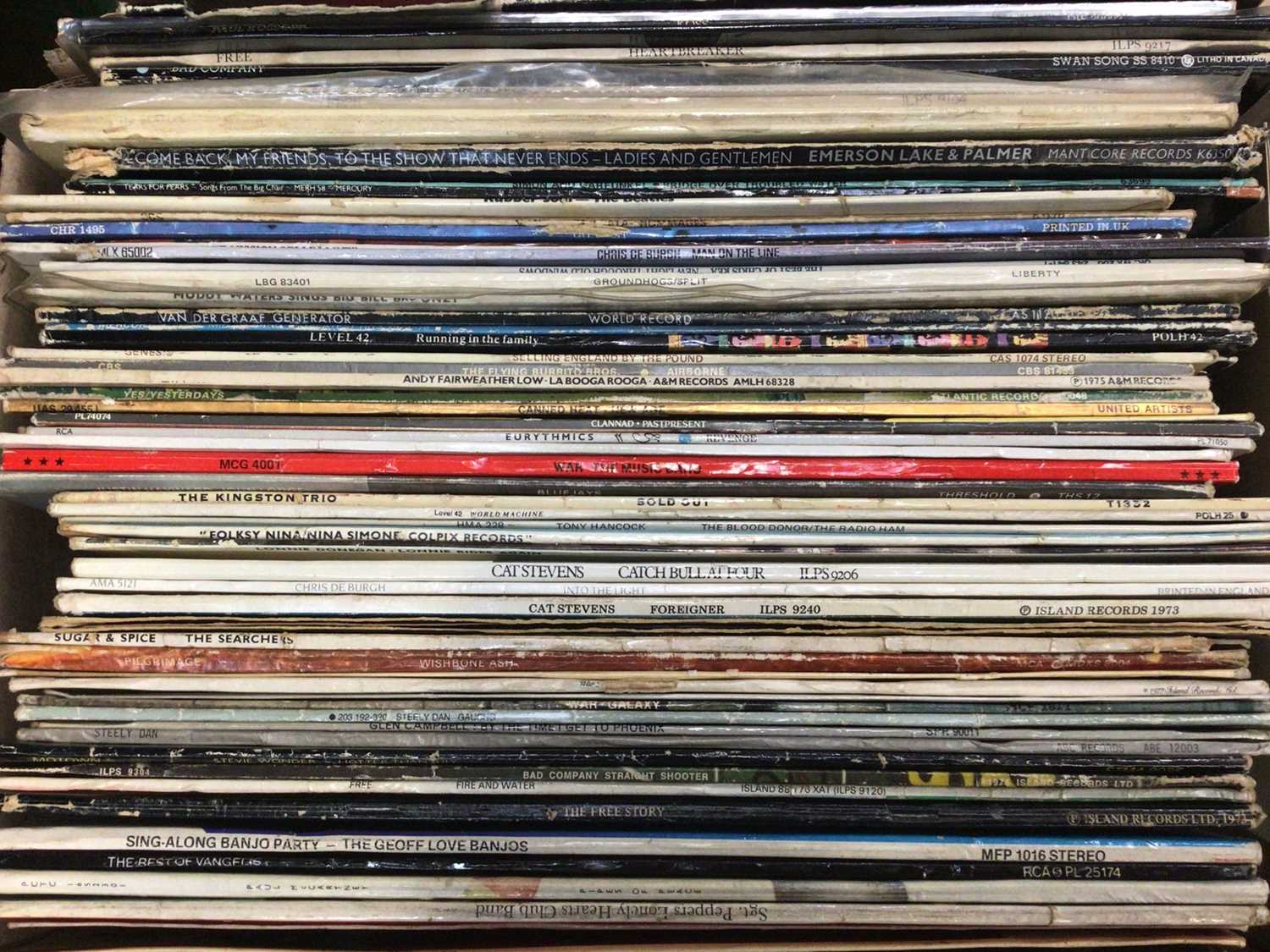 Two boxes of LP records (approx 100) including Beatles, Pink Floyd, Free and others - Image 4 of 17