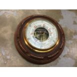Aneroid oak cased barometer
