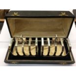 Pair silver toast racks (Birmingham 1937) in fitted box