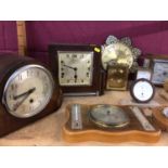 Selection of mantel clocks and barometers (14)