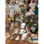 Group of figure and animal ornaments including Lladro, Nao, Goebel etc